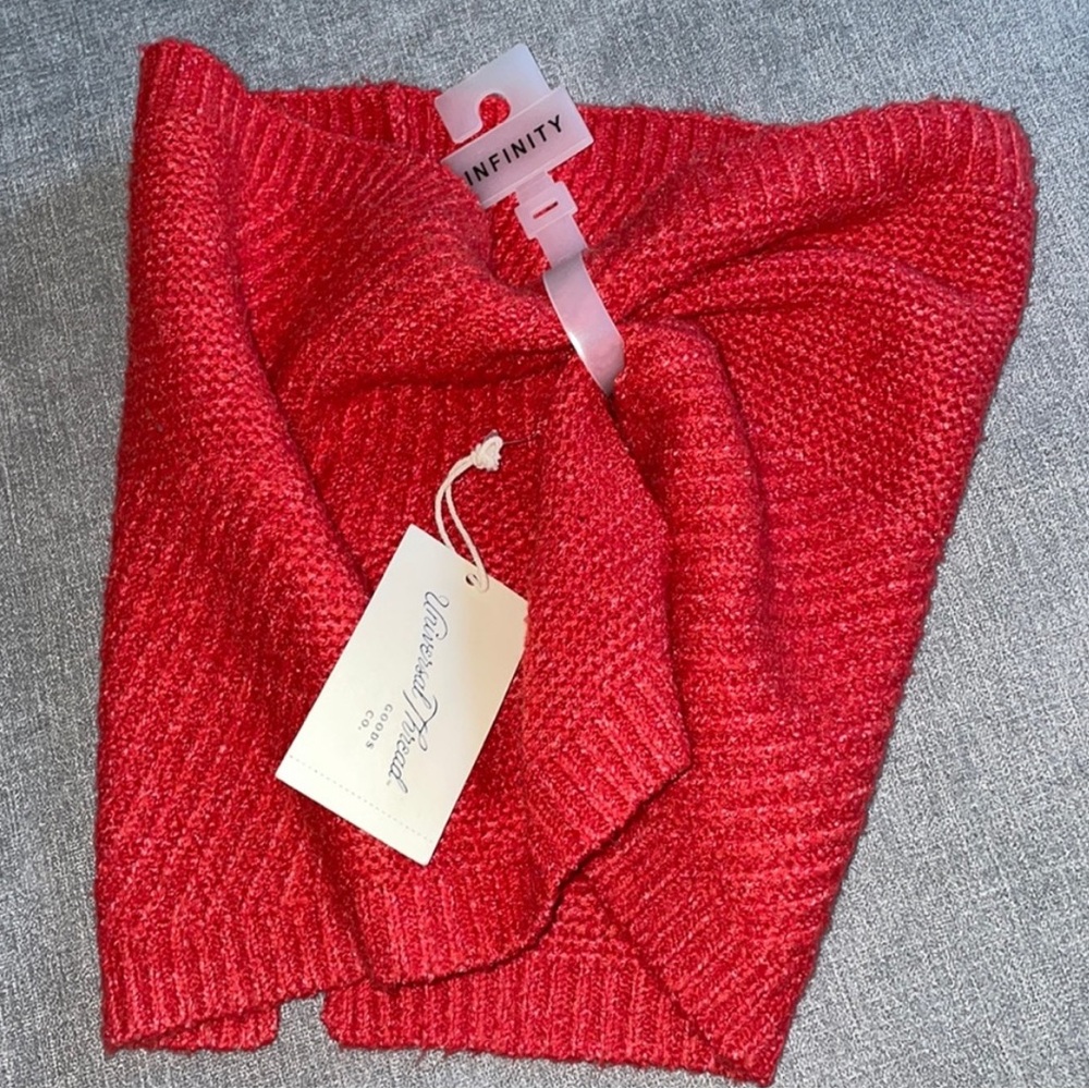 Universal Thread Red Ribbed Knitted Snood Scarf - OSFM